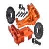 Aluminum 7075-T6 Front and Rear Upper Bulkhead + Medium Carbon Steel 32/10T Front and Rear Differential Gear Set for 1:5 Traxxas X Maxx 8S 77086-4 / XRT 8S 78086-4 Monster Truck Upgrades - Orange view 1
