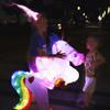 bDDeDD Kids Inflatable Unicorn Costume, Riding Unicorn Air Blow-up Deluxe with LED Light for Halloween Party Unicorn M view 3