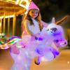 bDDeDD Kids Inflatable Unicorn Costume, Riding Unicorn Air Blow-up Deluxe with LED Light for Halloween Party Unicorn M view 4