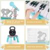 deAO Toddler Piano for Girls 3-6 Years - 25 Key Baby Piano Keyboard with Stool & Microphone-22 Songs Educational Musical Toy, Birthday Christmas Girls Gifts (Blue) view 2