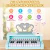 deAO Toddler Piano for Girls 3-6 Years - 25 Key Baby Piano Keyboard with Stool & Microphone-22 Songs Educational Musical Toy, Birthday Christmas Girls Gifts (Blue) view 4