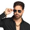 Costume Set - Golden Necklace Bracelet Glasses Macho Rapper Rocker Costume view 2
