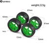 Chanmoo 1/10 RC Off Road Tires and Wheels Rims 12mm Hex Set Front and Rear 87mm Rubber Buggy Tyres Foam Inserts for 1:10 Off-Road Car HSP Kyosho HPI Tamiya HSP 94107 94166 94106 94155 4PCS (White) view 2