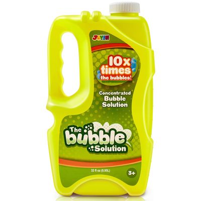 JOYIN 32 oz Bubble Solution Refills (Close to 1L/ 2.5 Gallon), Concentrated Solution for Bubble Machine, Wands, Blower, Easter (Yellow)
