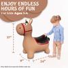Brown Donkey Bounce & Ride-on Inflatable Hopper Toddler Toy with Pump view 3