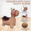 Brown Donkey Bounce & Ride-on Inflatable Hopper Toddler Toy with Pump view 4