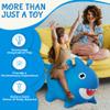 Blue Shark Bounce & Ride-on Inflatable Hopper Toddler Toy with Pump view 2