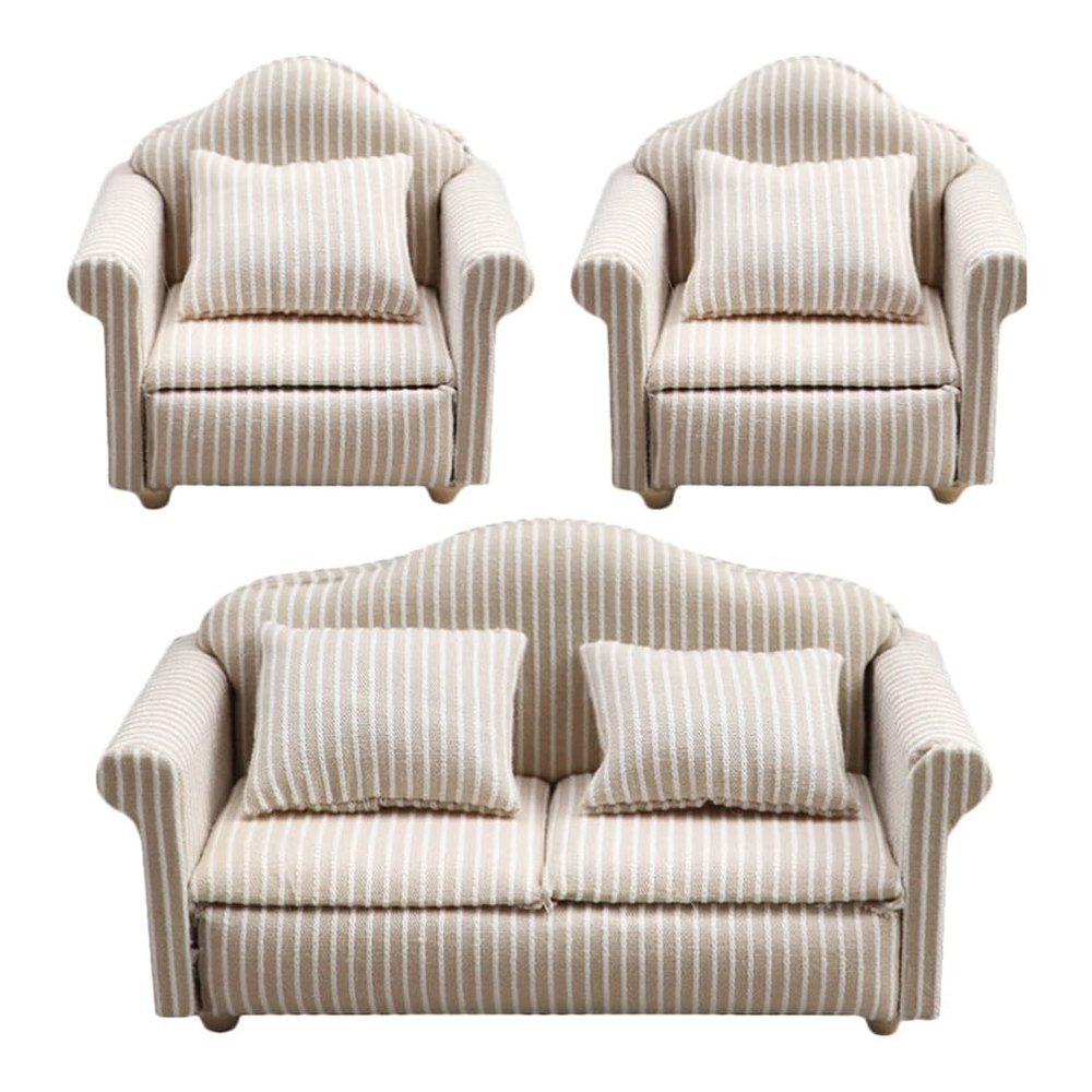 3pcs Dollhouse Sofa Miniature Couch Miniature Furniture Sofa 1 24 Scale Dollhouse Furniture Tiny Mini House Couch Toy Model