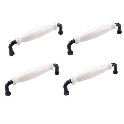 Kids Drawer Pulls 4 Pack Cabinet Door Handle White Ceramic Handle Drawer Knob and Handle Cabinet Handle C128mm