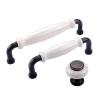 Kids Drawer Pulls 4 Pack Cabinet Door Handle White Ceramic Handle Drawer Knob and Handle Cabinet Handle C128mm view 2