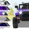 Costzon Ride on Car, 12V Battery Powered Truck Vehicle with Remote Control, Spring Suspension, Headlights, Music, Horn, MP3, USB & Aux Port, Gift for Boys Girls, Electric Car for Kids (Purple) view 4