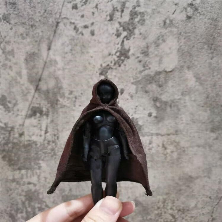 1/18 Scale Male Clothes,Men's Long Leather Coat Overcoat Hat Cape Cloak Costume Outfit Clothing for 3.75inch Soldier Action Figure Body Doll (1pc Cloak)