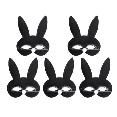 5PCS Halloween Rabbit Mask Half Face Mask Costume for Toddlers Classroom Activities Costume Parties Birthday Party Supplies