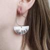 Retro Simple Desert Forest New Tree-shaped Semicircle Geometric Earrings Women view 3