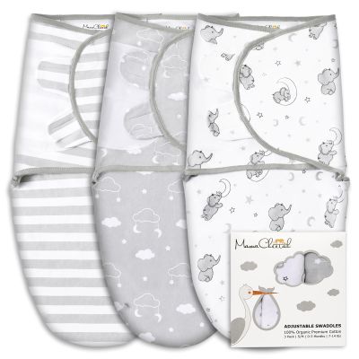 Mama Cheetah Preemie Swaddle Sack, Organic Swaddling Sleep Sacks for Preemies, Preemie Swaddle Blanket Wrap, Easy Swaddles for Premature Baby Boy Girl 4-7 lbs, Newborn Essentials, 4-Pack, Grey