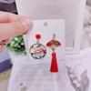 Beautiful Ancient Style Folding Fan Earrings Female Retro Chinese Style Auspicious Earrings view 3