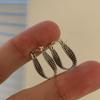 Vintage Stamp Earrings for Women Creative Twist Geometric Handmade Party view 3