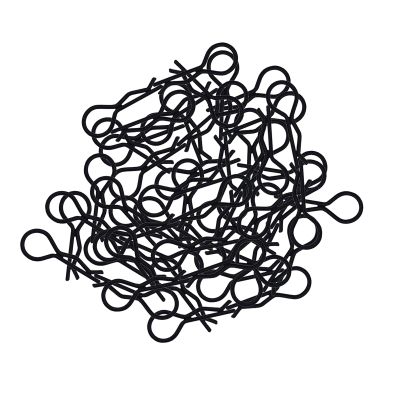 100pcs RC Body Clips Bent Springy R Pins Bent for 1/8 1/10 1/12 Car Truck Crawler Buggy Shell Replacement (Black)
