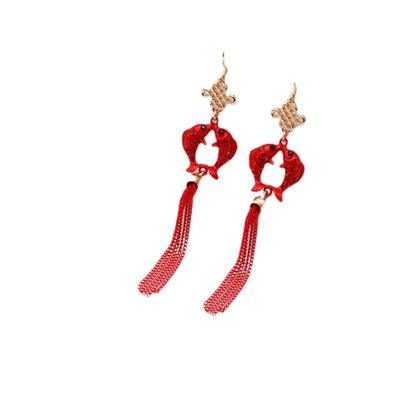 Chinese Style Earrings Christmas New Year Bride Earrings Fashion Net Red Female Earrings