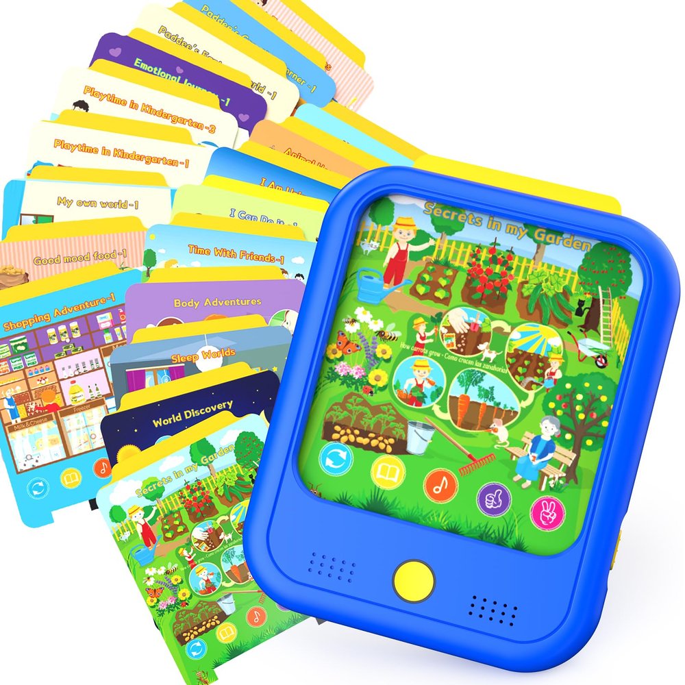 Kids Learning Tablet Educational Learning Pad for Toddlers 2-5 to Learn Alphabets, Numbers, Foods, Time, Music, Talking Cards for ToddlersLearning Educational Toy Kids Gifts