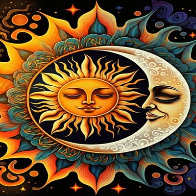 1000 Piece Adult Puzzle, Combination of Sun and Moon, Children's Puzzle Game Educational Gift, Room Decor