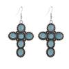 Cross Design Beads Stone Earring Vintage Large Earrings view 1