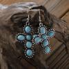 Cross Design Beads Stone Earring Vintage Large Earrings view 4