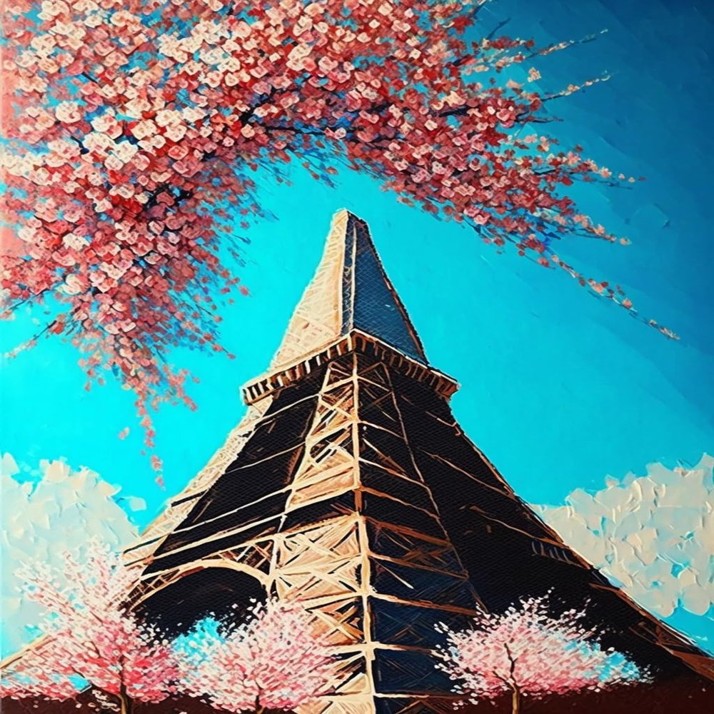 1000 Piece Adult Puzzle, Pyramid by The Cherry Blossoms, Children's Puzzle Game Educational Gift, Room Decor