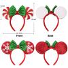 ETLUK Christmas Mouse Ears Headbands, Shiny Party Ears Accessories for Christmas Park and Adults/Kids view 2