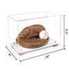 Better Display Cases Acrylic Catchers Glove Display Case with Clear Case, Pink Risers and White Base 14" x 8" x 8.5" (V16/A011) view 2