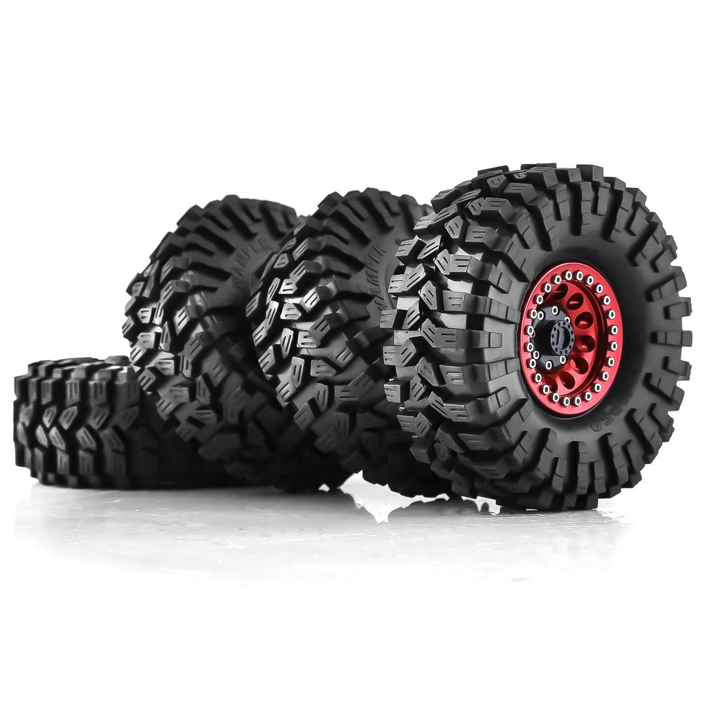 Lifehead 1.9 Inch Aluminum Beadlock Wheels Rims CNC Process Fit & Rubber Tires for 1/10 RC Crawler Car TRAXXAS TRX4 Axial SCX10 90046 90047 SCX10 III AXI03007 Tamiya CC01 D90 D110/4PCS
