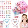 Toys for Girls Jewelry,37PCS Princess Toddler Girl Toys Age 6-8 for Pretend Play & Dress Up, Adjustable Ring Clip on Earrings Kids Toy for 3 4 5 6 7 8 9 Year Old Girls Christmas Birthday Gifts Ideas view 1