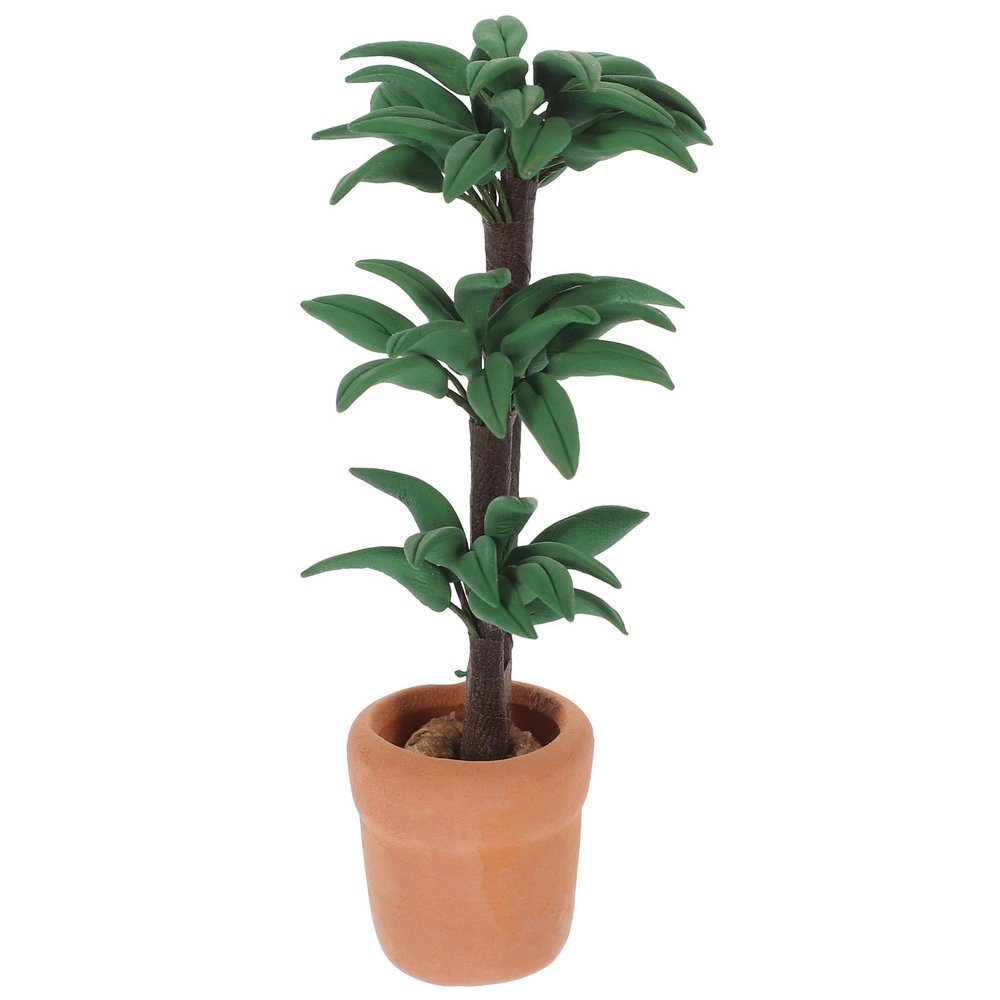 Alasum Miniature Dollhouse Furniture Simulation Potted Plant Mini Greenery Ornament for Dollhouse Decoration and DIY Craft 3.54 Inch