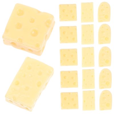 Alasum 60pcs Simulated Mini Cheese Desktop Toys Artificiales para Mini Food Toys Fake Cakes Fake Food Cheese Food Models Food Play Scrapbook Phone Case Earrings Resin