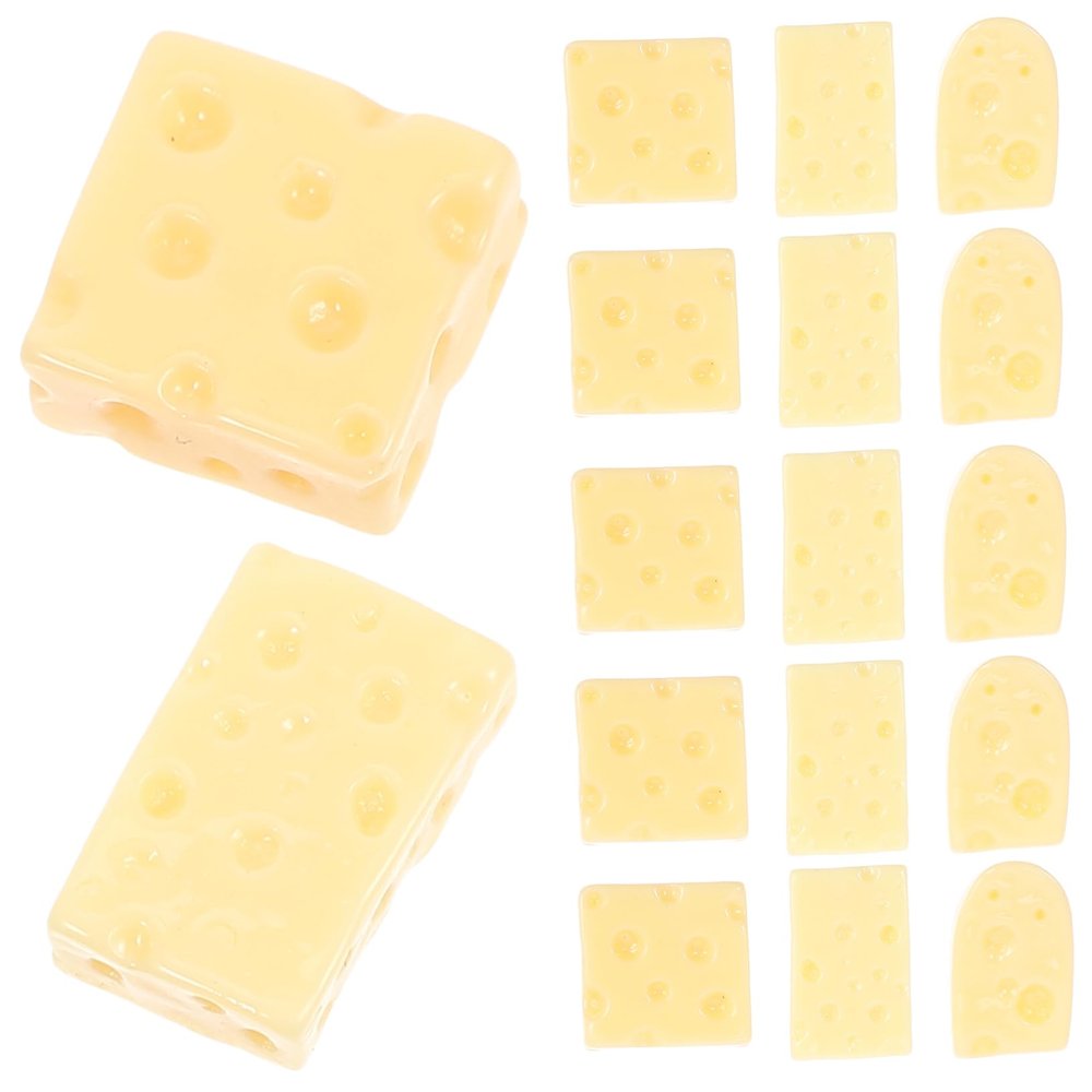 Alasum 60pcs Simulated Mini Cheese Desktop Toys Artificiales para Mini Food Toys Fake Cakes Fake Food Cheese Food Models Food Play Scrapbook Phone Case Earrings Resin