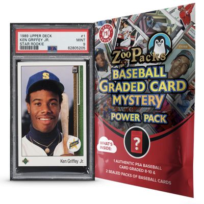 Ken Griffey Jr. PSA Graded Card Mystery Power Pack - 1 PSA Ken Griffey Jr. Card and 2 Packs of Cards Per Pack - Amazon Exclusive