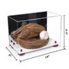 Better Display Cases Acrylic Catchers Glove Display Case with Mirror Case, Purple Risers and White Base 14" x 8" x 8.5" (V16/A011) view 2