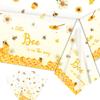 3Pcs A Little Bee Tablecloth and Decorations - Disposable Plastic Rectangle Table Cover for Boys and Girls Bee Themed Party (54'' x 108'') view 1