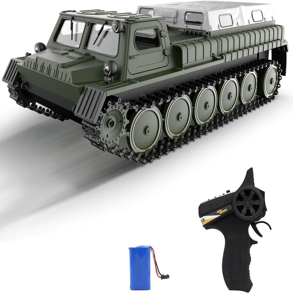 Spobot Remote Control Tank Military Transport Vehicle, 2.4G Crawler Car RC Off-Road Army Armored Truck All Terrain for Kids and Adults Toys