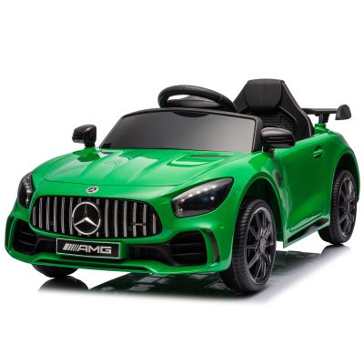 Winado 12V Ride on Car, Licensed Mercedes Benz AMG GTR Battery Powered Electric Vehicle, w/Parent Remote, Wider Seat, LED Lights, Openable Doors, MP3 Player, Smooth Start, 3 Speeds - Green