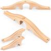 Liliful Wooden Train Track Bridges and Tunnels Expansion Wood Train Track Pieces Accessories for Most Major Toy Trains Railway view 1