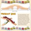 Liliful Wooden Train Track Bridges and Tunnels Expansion Wood Train Track Pieces Accessories for Most Major Toy Trains Railway view 2