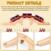 Liliful Wooden Train Track Bridges and Tunnels Expansion Wood Train Track Pieces Accessories for Most Major Toy Trains Railway view 3