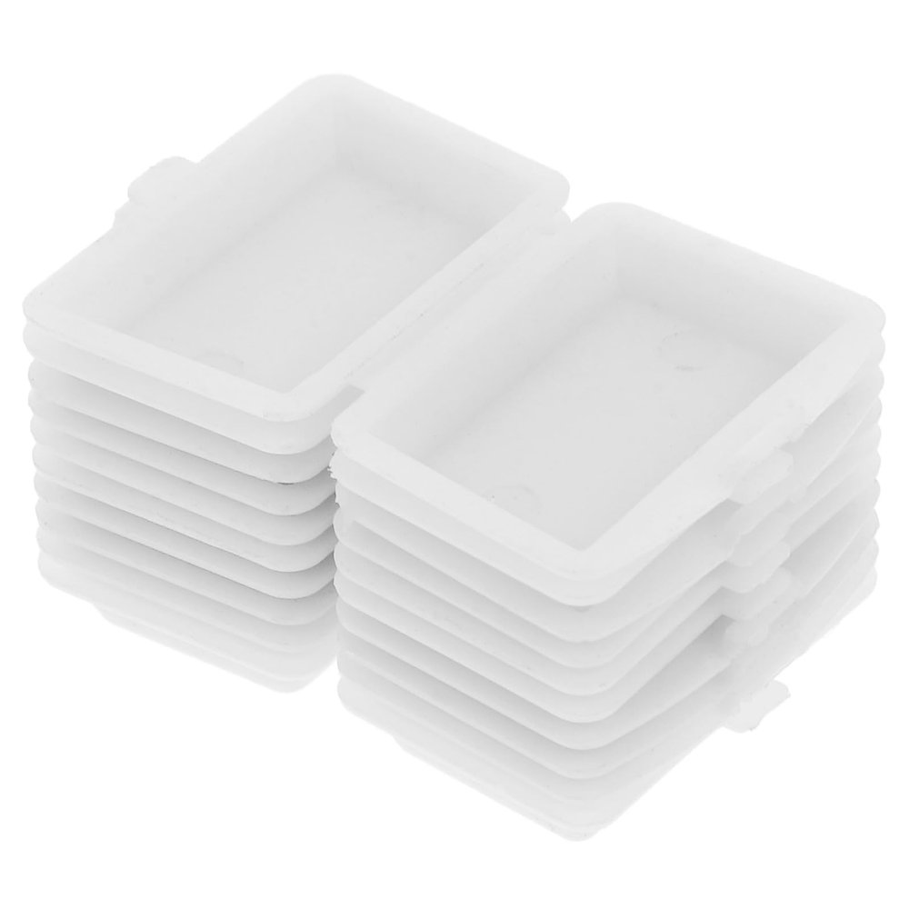 10Pcs Mini Lunch Box - Mini Dollhouse Home Decorations Mini Doll House Mini Toys Accessories White Mini Box for Dollhouse Miniature Box Household