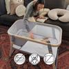 Boppy Portable Baby Bassinet - Lightweight, Low, Fold-Flat Travel Bassinet with Mesh Sides, Anti-Tilt, 2 Custom Fitted Mattress Covers & No Assembly - Gray Pickup Sticks view 2