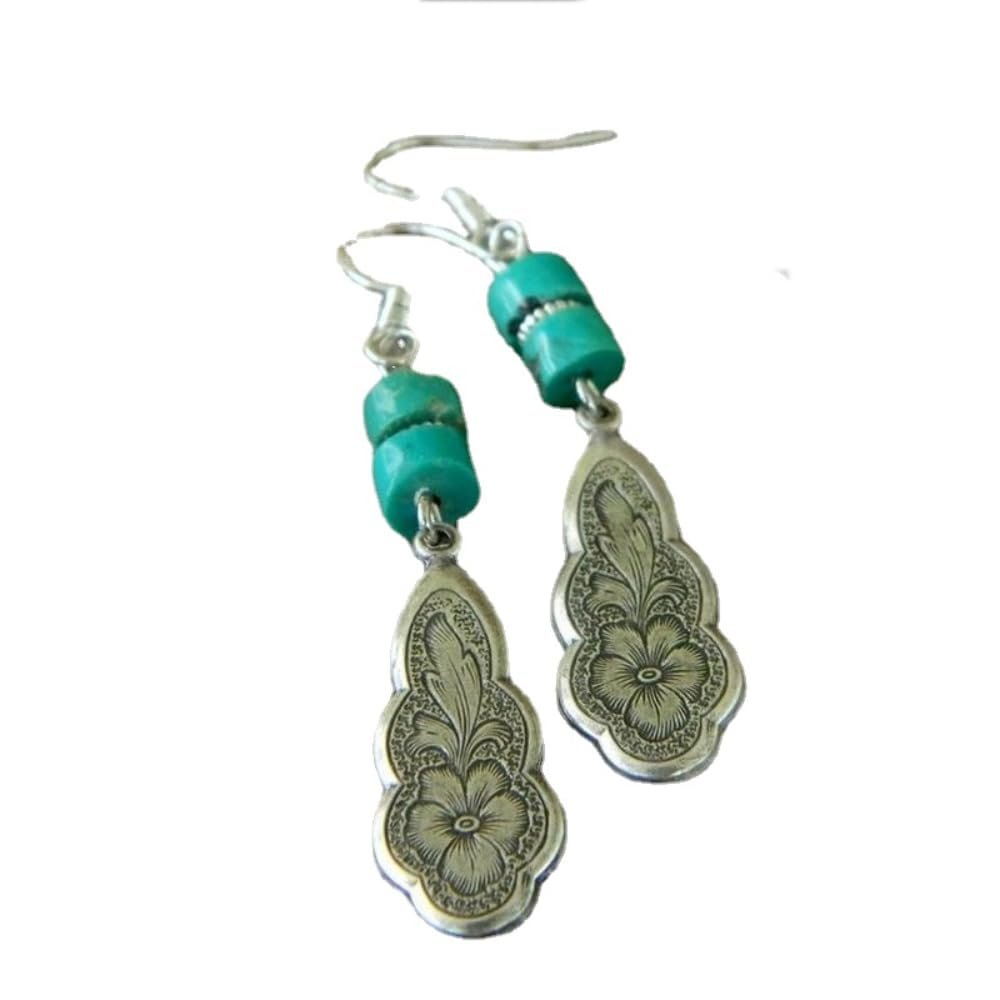 Style Earrings Carved Stud Earrings Personality Retro Beaded Earrings