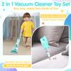 Kids Vacuum Cleaner Toy Set for Toddlers - 2PCS Toy Vacuum Sets for Toddlers 3+ Years Old with Sound Effects, Baby Play Vacuum Pretend Role Play Household Housekeeping Toys for Children Boys Girls view 2