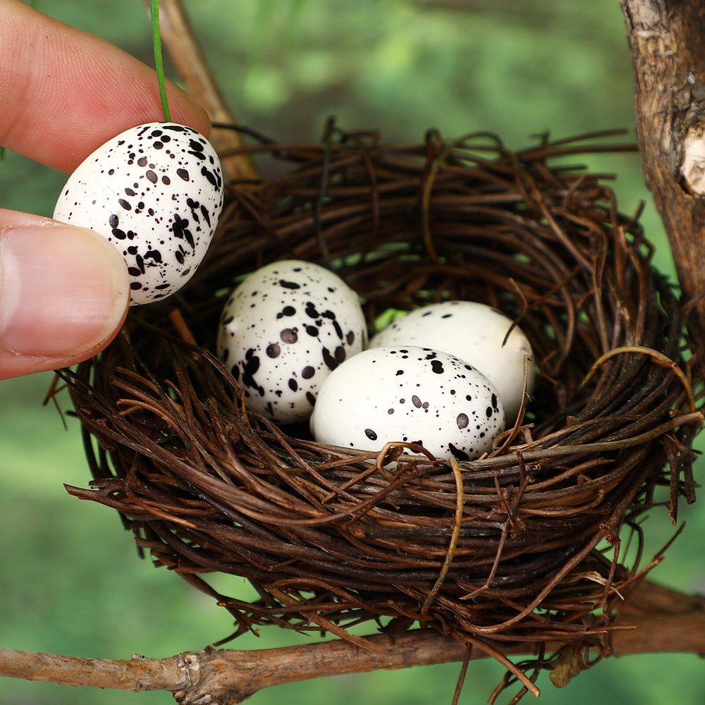 Unomor DIY Craft Foam Easter Eggs Small Fake Birds Eggs Model for Party Decorations Simulation Bird Eggs Set
