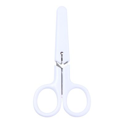 Vctitil Comfort Grip Office Scissor Handmade Tools School Supply White Color Stainless Steel Student Mini for Paper White Tiny Scissors with Protective Cover