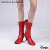 [1/6 Scale Shoes] Red Women's Semi-high Boots F12 Female Figure view 3